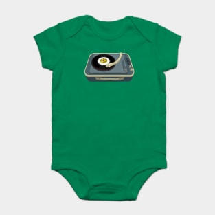 Suitcase Record Player Baby Bodysuit